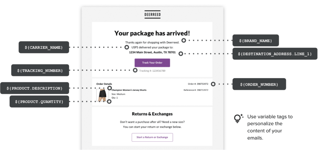 Package arrival notification