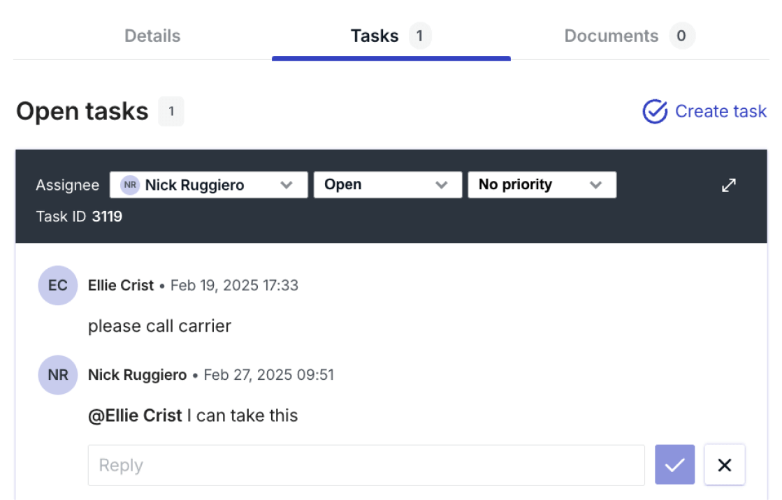 Collaboration with Tasks