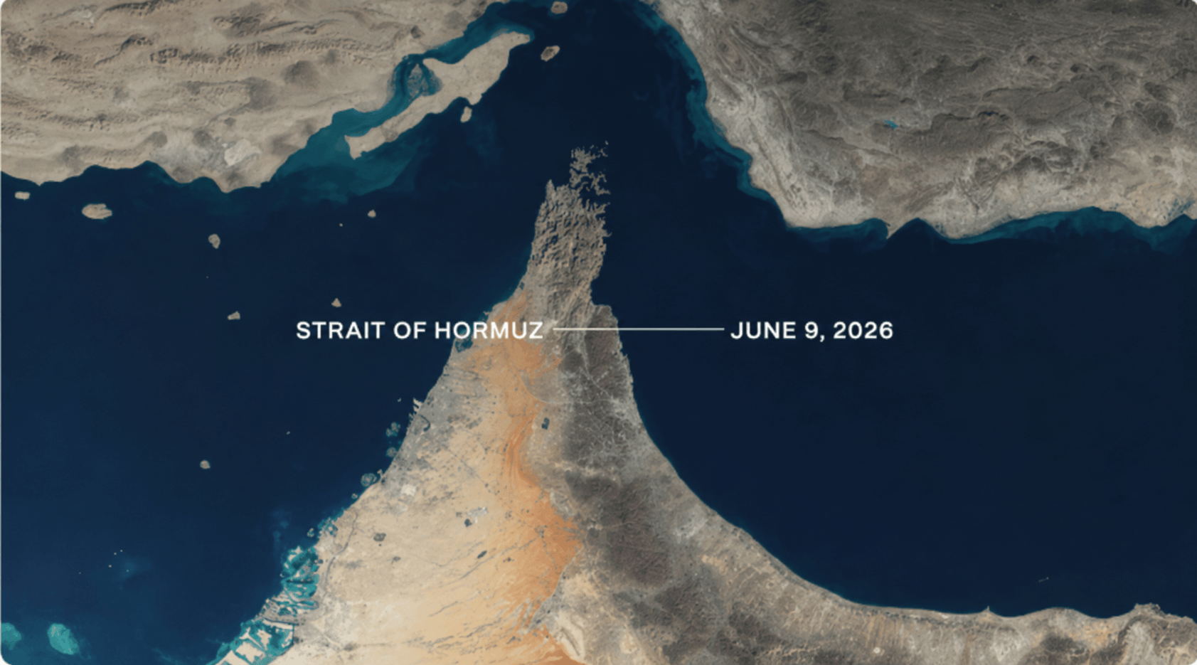 Satellite image of Strait of Hormuz