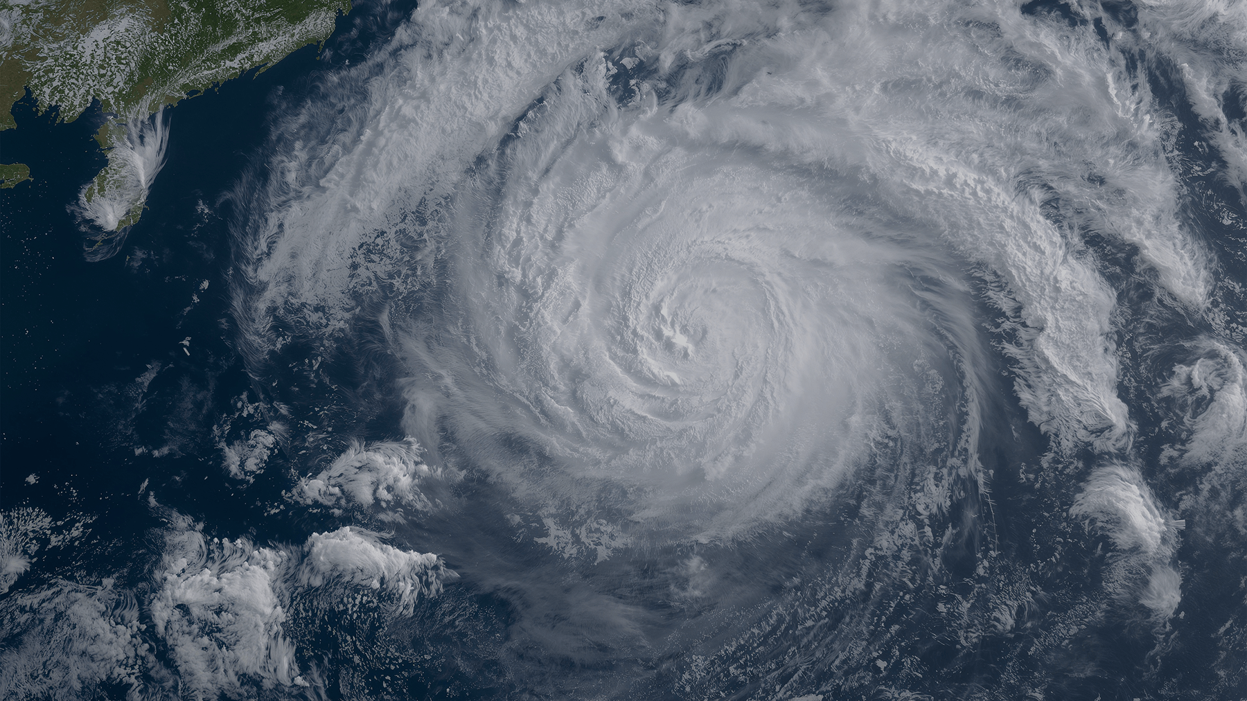 Satellite image of a huge storm rolling in